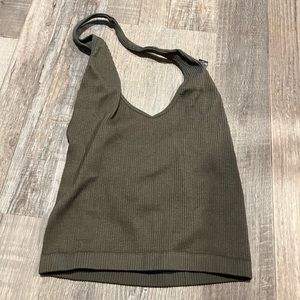 UO Olive seamless halter top / bra